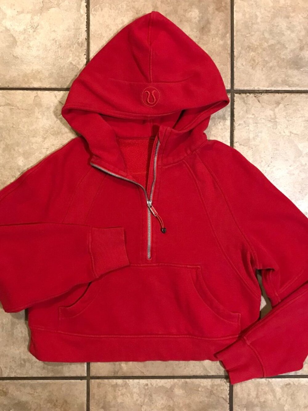 Women's Lululemon Scuba Oversized 1/2 Zip Hoodie -Size XS/S (W3DM4S) Red